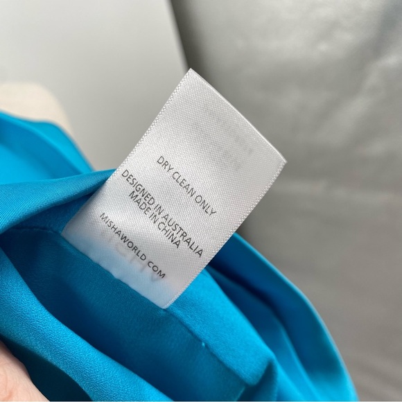 Misha Calypso Mini Dress Satin Blue Small - Picture 10 of 11
